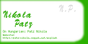 nikola patz business card